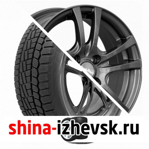 Колесо в сборе Viatti Brina зима (V-521) 185/65 R15 T 88 + СКАД Дели 6xR15 4×100 ET50 DIA60.1 Черно-серый цвет с перламутровыми оттенками в Ижевске